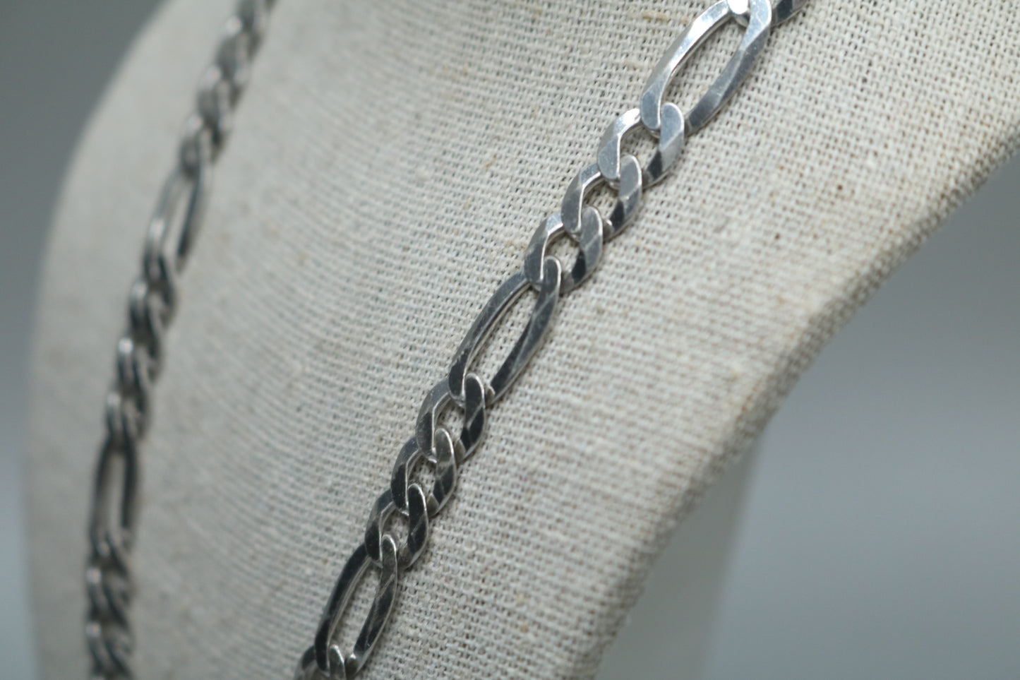 Silver Figaro Chain 22" & 3.5 cm 23.8 Grams