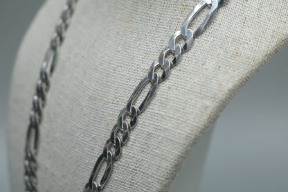 Silver Figaro Chain 22" & 3.5 cm 23.8 Grams