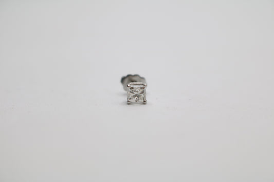14K Single White Gold Diamond Earring (0.30CTW)