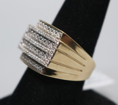 10K Yellow Gold Diamond Cluster Ring (Size 10) (Local pick-up only)