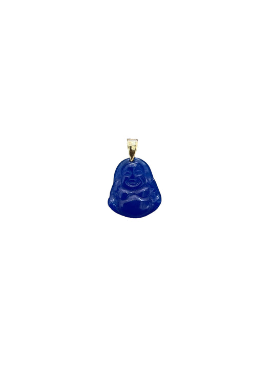 10K Yellow Gold Blue Stone Buddha Charm (2.4 Grams)