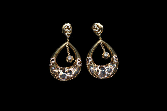 18K Yellow Gold Diamond Drop Earrings (2.08 CTW) (Local pick-up only)