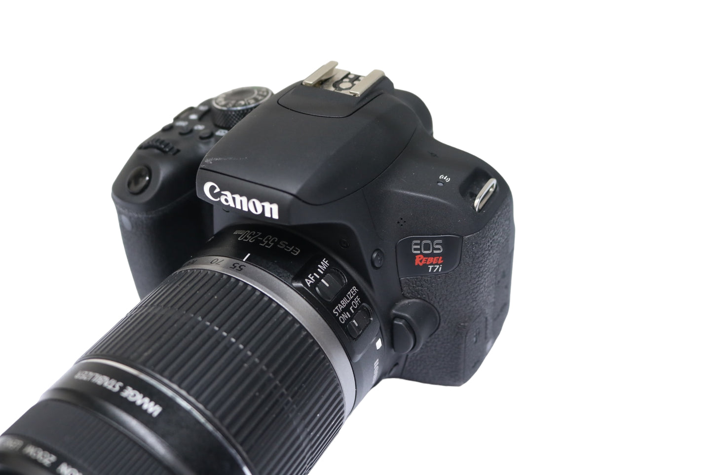 Canon EOS Rebel T7i with EFS Zoom Lens 55-250mm