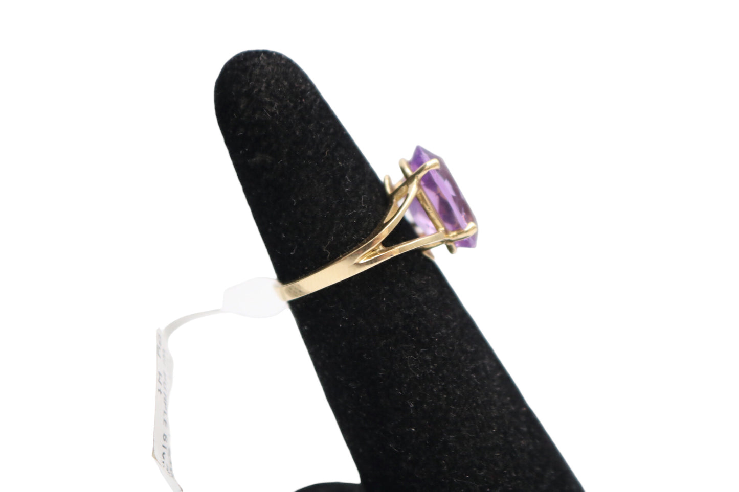 10K Yellow Gold Solitaire Amethyst Ring (Size 5 3/4) (4.00 CTW)