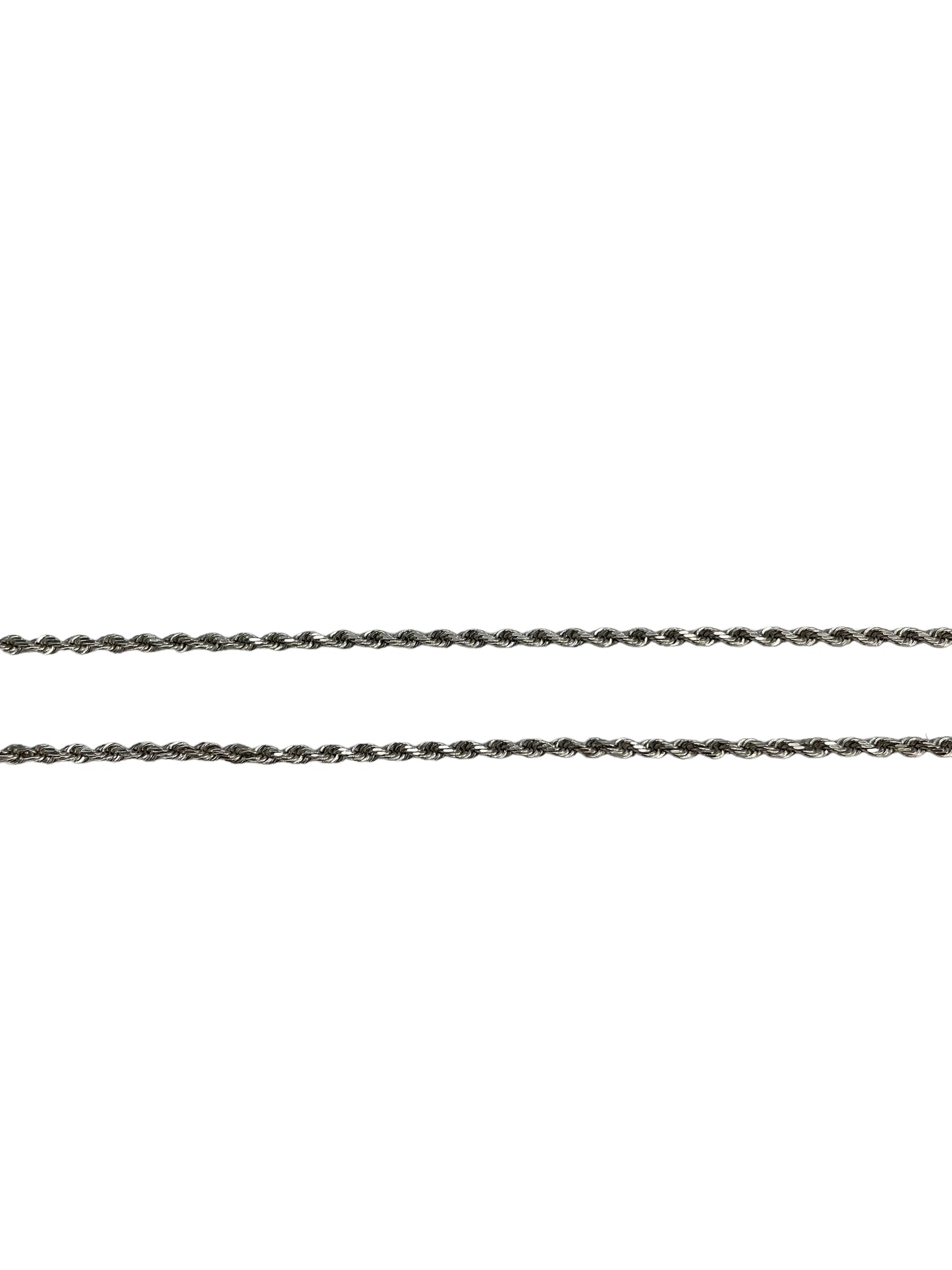 10K White Gold Rope Style Chain (24 Inches)
