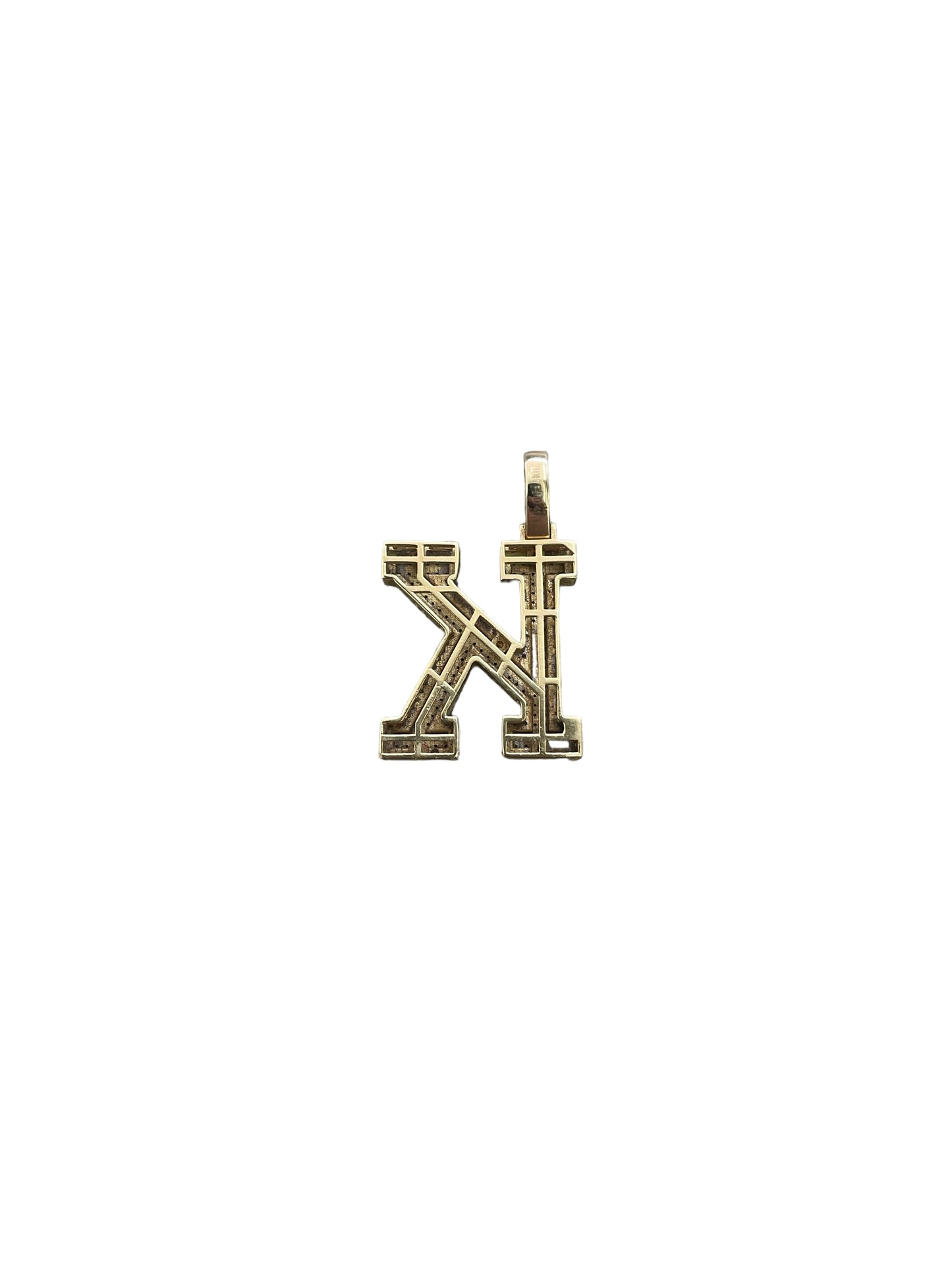10K Yellow Gold Diamond Letter "K" Charm (4.7 Grams)