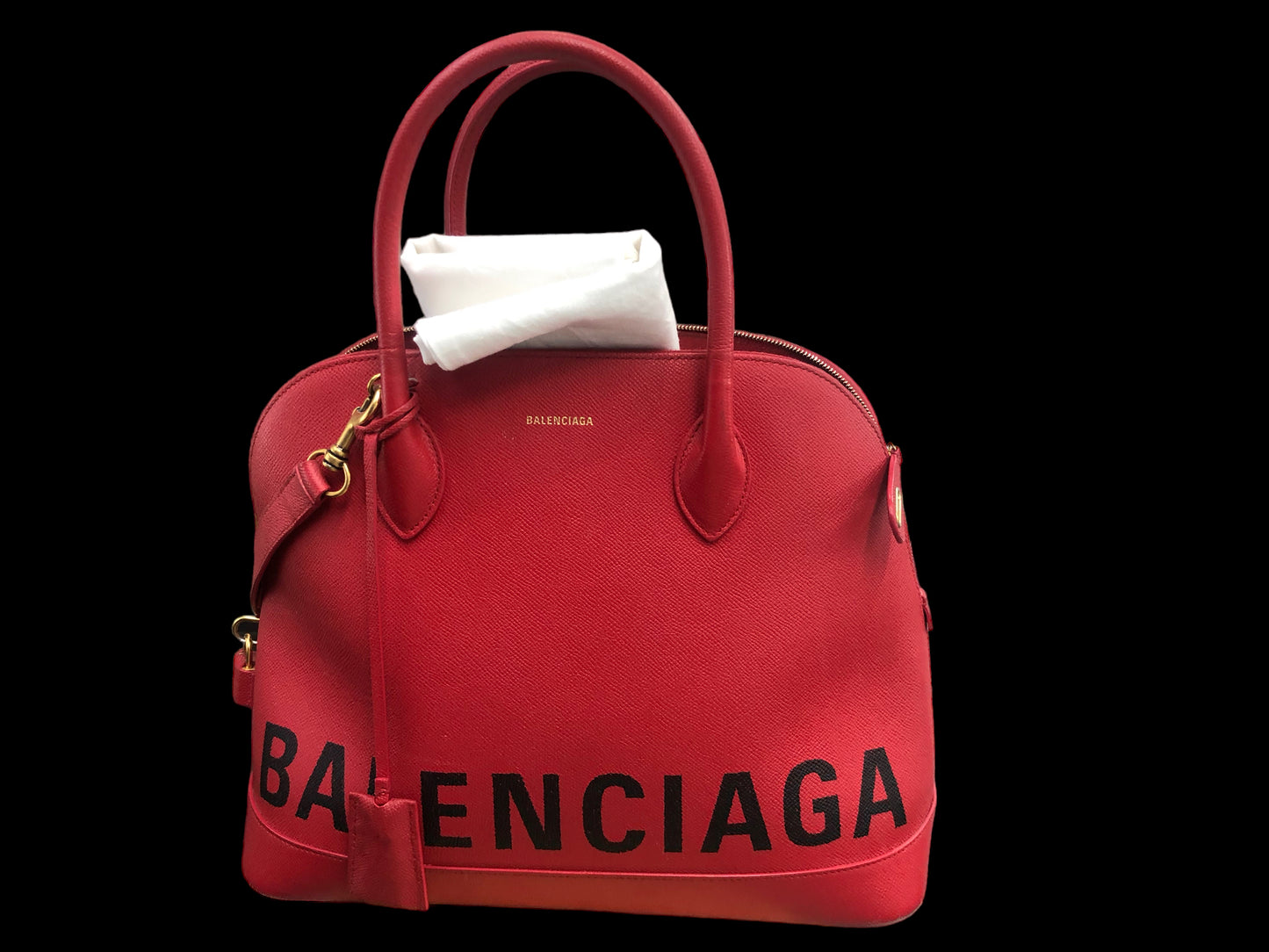 Authentic Balenciaga Red Ville Top Handle Crossbody Bag