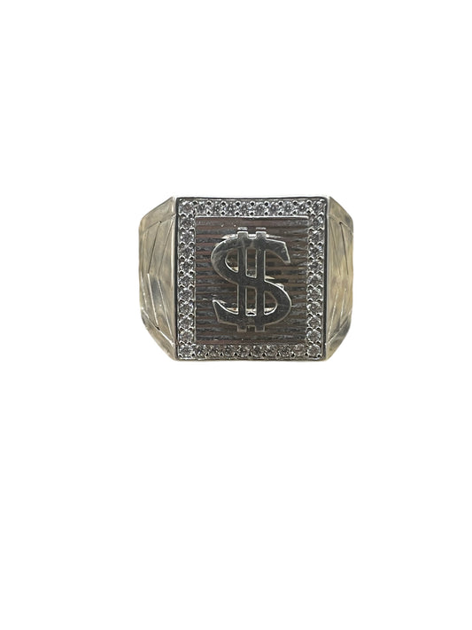 Sterling Silver Money "$" Ring (Size 10)