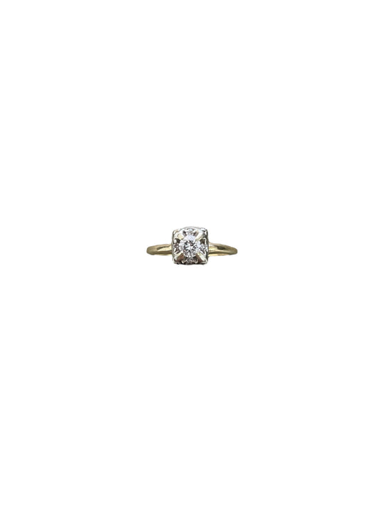 14K Yellow Gold Diamond Engagement Ring (Size 8)