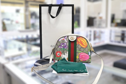 GUCCI Flora Ophidia Shoulder Bag Crossbody GG Supreme