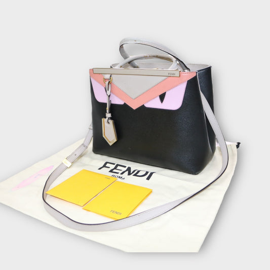 Secondhand Black and Cream Fendi Designer Handbag