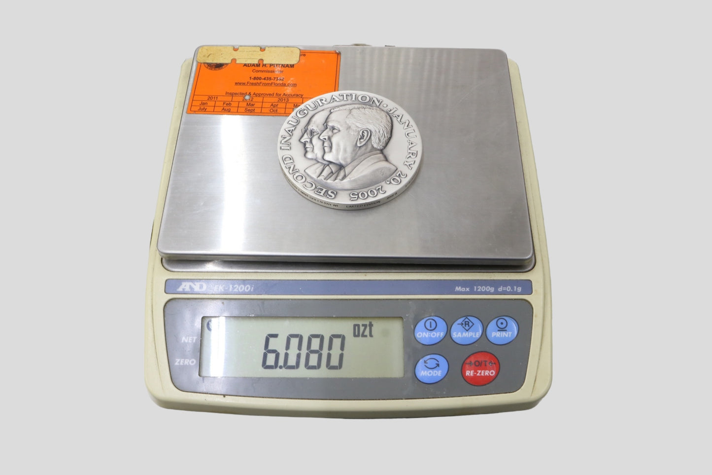 2005 President George Bush & VP Richard Cheney 2nd Inauguration Silver .999 Medal