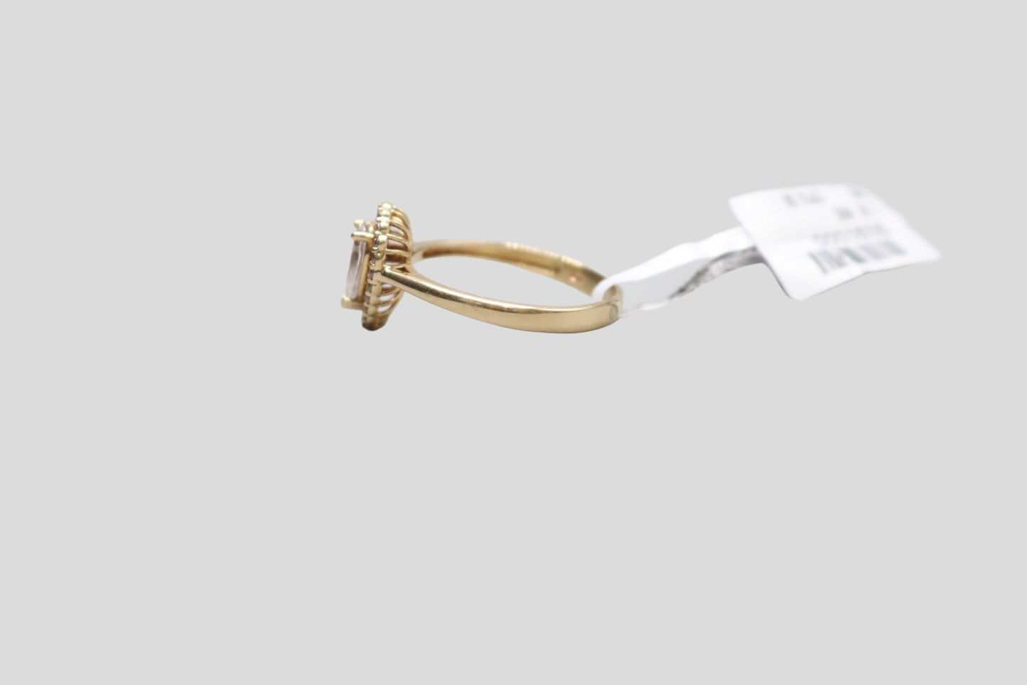 14K Yellow Gold Promise Ring with Clear Stones (Size 9)