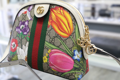 GUCCI Flora Ophidia Shoulder Bag Crossbody GG Supreme