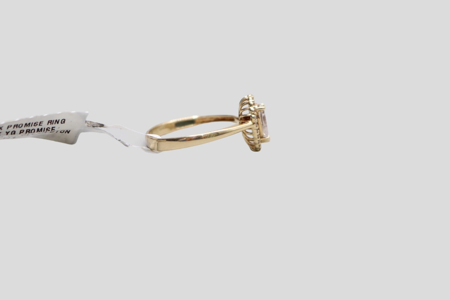 14K Yellow Gold Promise Ring with Clear Stones (Size 9)
