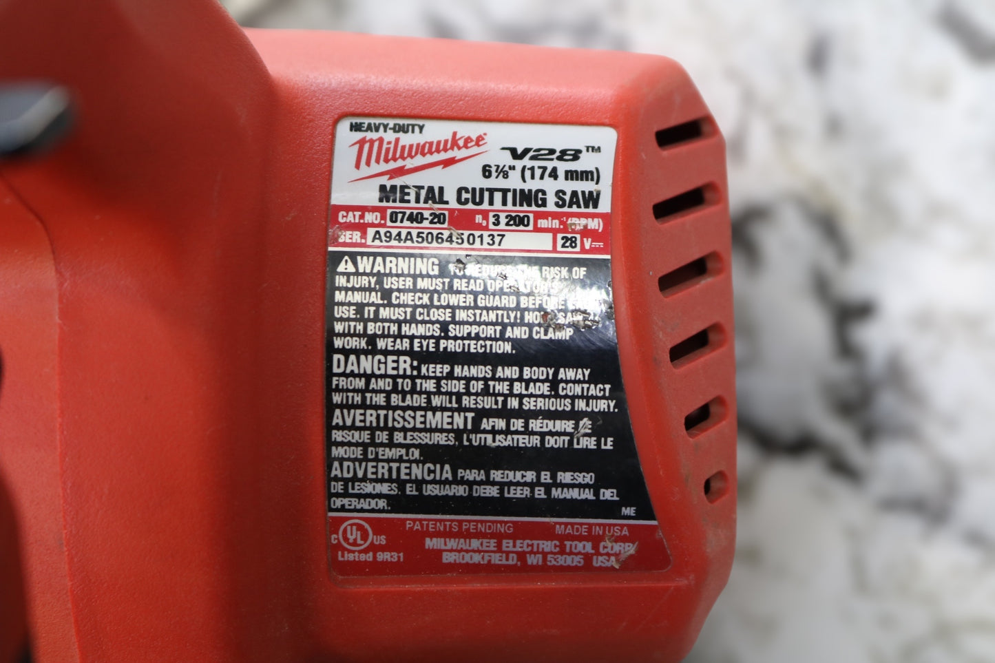 Milwaukee 0740-22 M28 28V Metal Cutting Saw (Local Purchase Only)