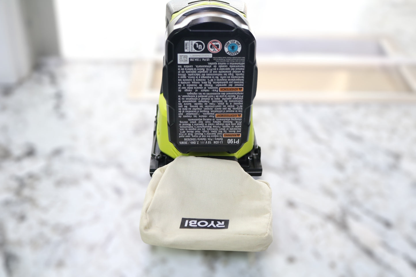 Ryobi P440 Sheet Palm Sander with Ryobi P190 One+ 18V Battery