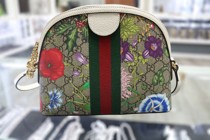 GUCCI Flora Ophidia Shoulder Bag Crossbody GG Supreme