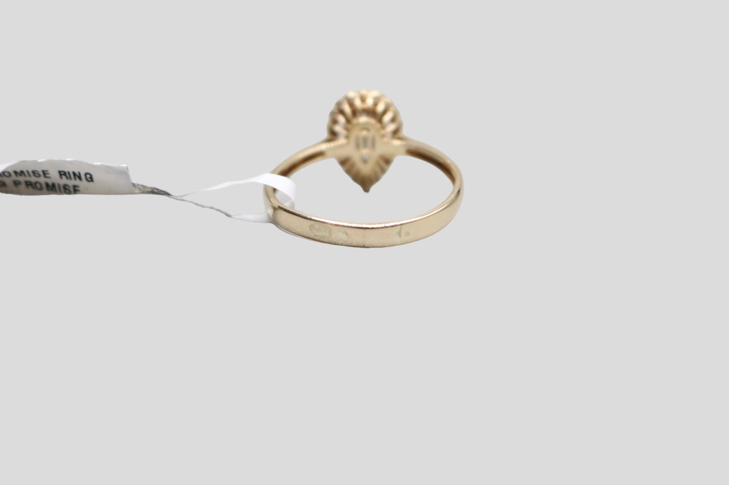 14K Yellow Gold Promise Ring with Clear Stones (Size 9)