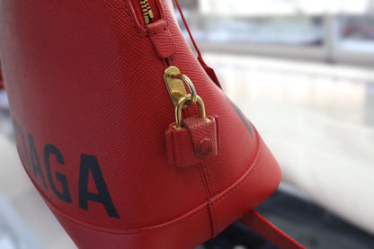 Balenciaga Red Ville Top Handle Crossbody Bag (Please Read)