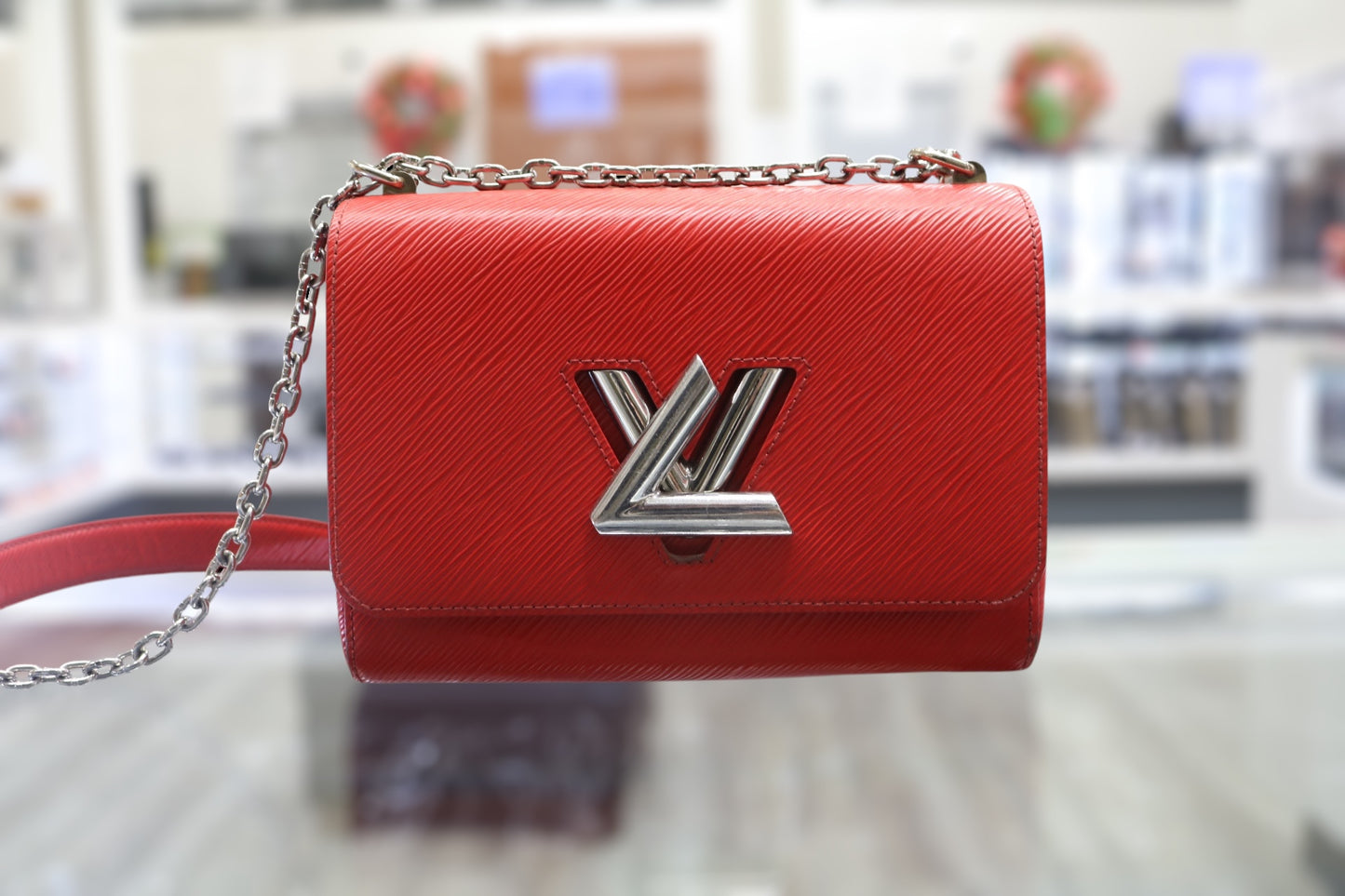Louis-Vuitton Twist Handbag Red Epi Leather MM (Local Pick-Up Only)