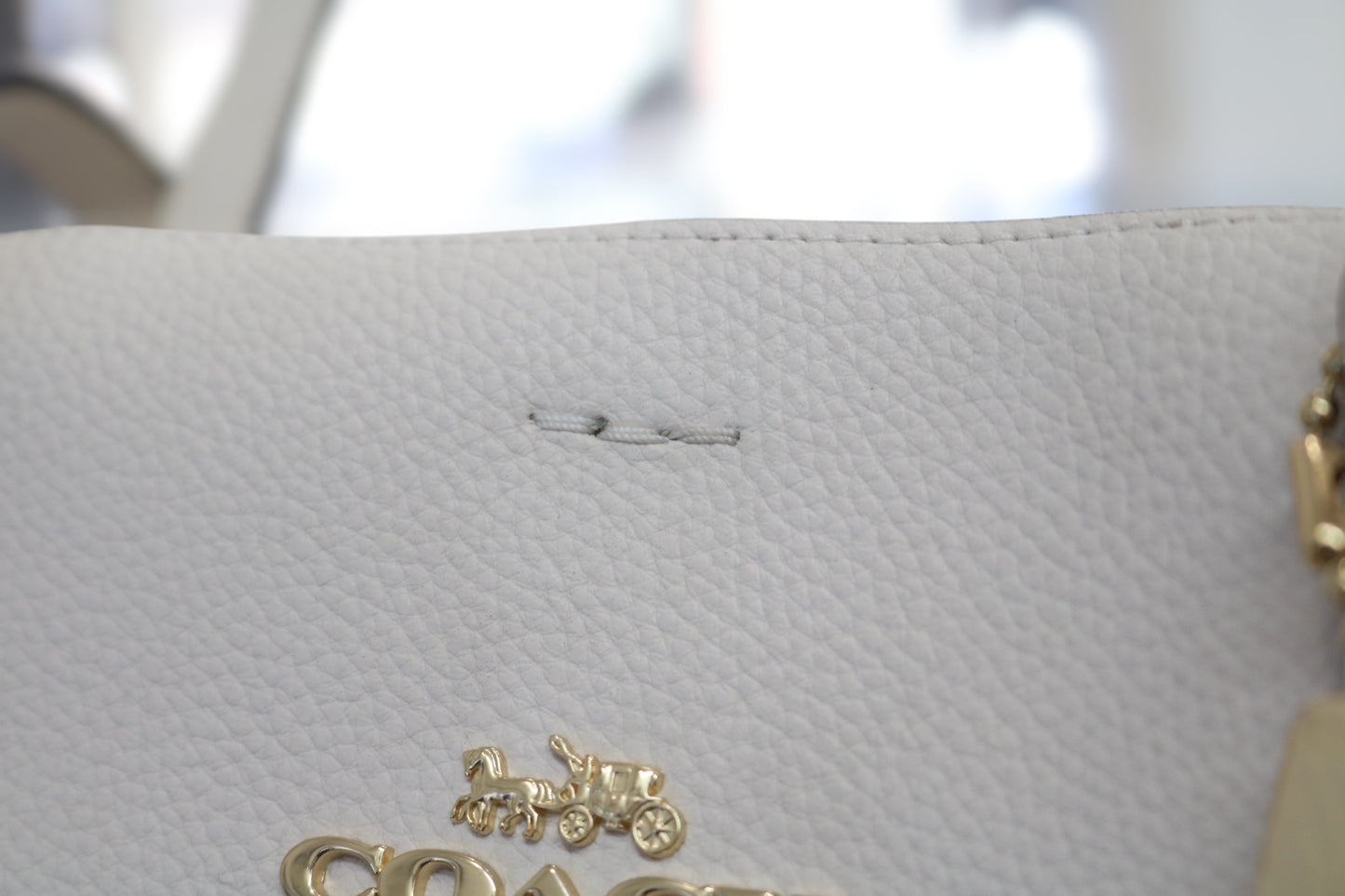 Coach Signature Interior Town Tote Chalk White Khaki Bag
