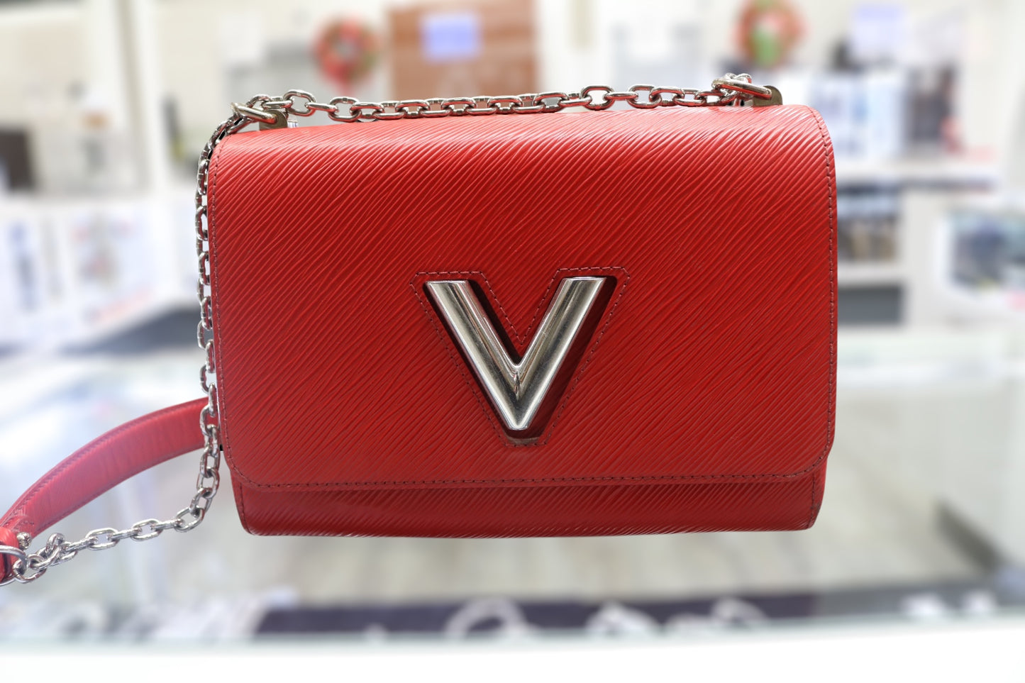 Louis-Vuitton Twist Handbag Red Epi Leather MM (Local Pick-Up Only)