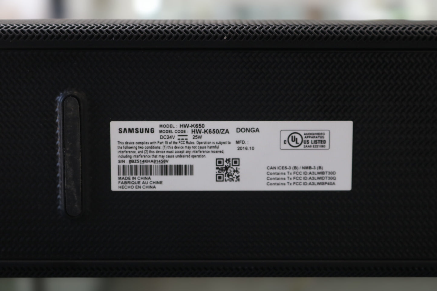 Samsung PS-WK650/HW-K650 Sound Bar (Local Pick-up Only)