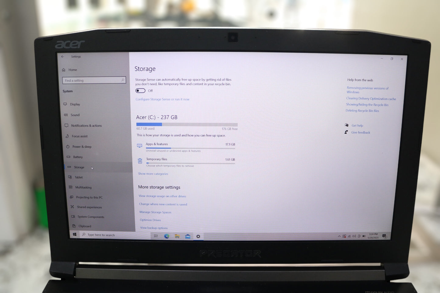 2017 Acer Predator Helios 300 Series Model N17C1 15 Inch Laptop Bad Battery (please read)