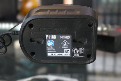 Ryobi P118B 18V Battery Charger and P102 18V Battery