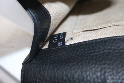 Authentic Gucci Interlocking G Leather Chain Black Shoulder Bag  (Please Read)