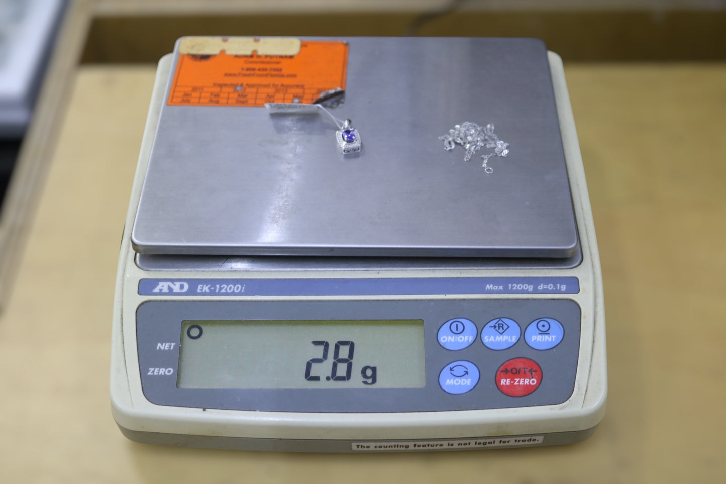 Silver Cable Chain with Silver Rectangular Charm (18 Inches)