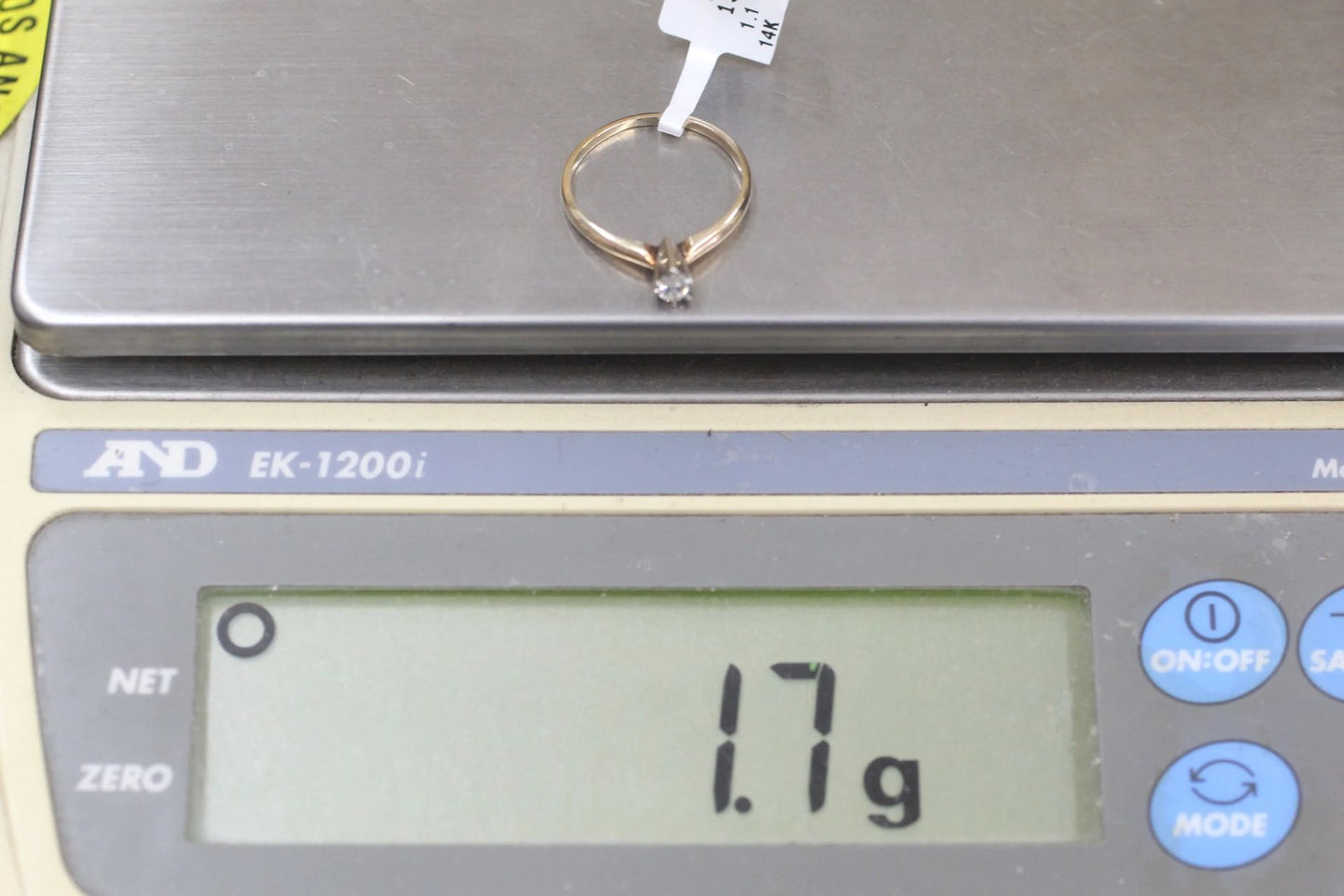 14K Yellow Gold Diamond Solitaire Ring (Size 7 1/2) (Clearance!)