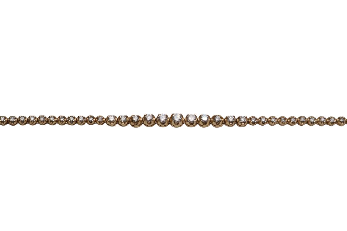 14K Yellow Gold Diamond Tennis Bracelet (7 Inches) (Local Pick-up only)