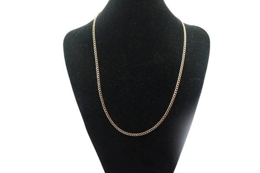 14K Yellow Gold Curb Chain (Size 22 Inches)