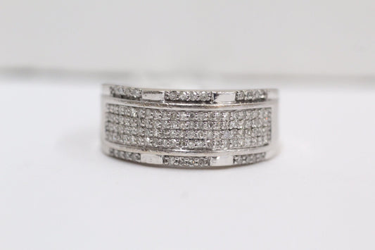 Pre-Owned Men's Band 1/2 CTW Diamonds 10K White Gold (Size 8)