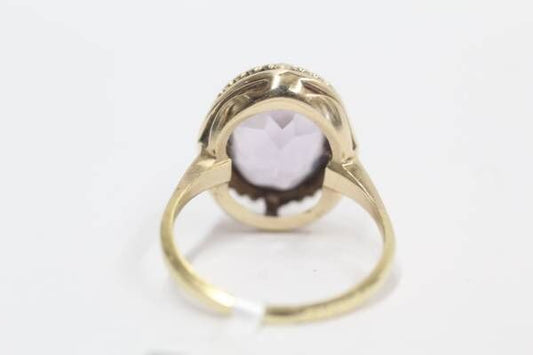 10K Yellow Gold Purple Amethyst Fancy Ring (Size 6 1/2) (5.0CTW)