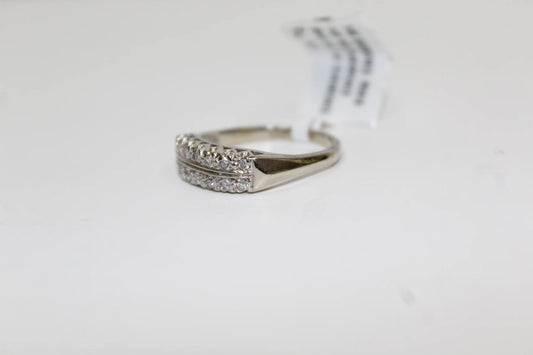 14K White Gold Diamond Two Row Band Ring (Size 6 1/4) Clearance Sale!!