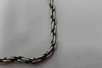Sterling Silver Rope Chain With Clear Yellow Stone
