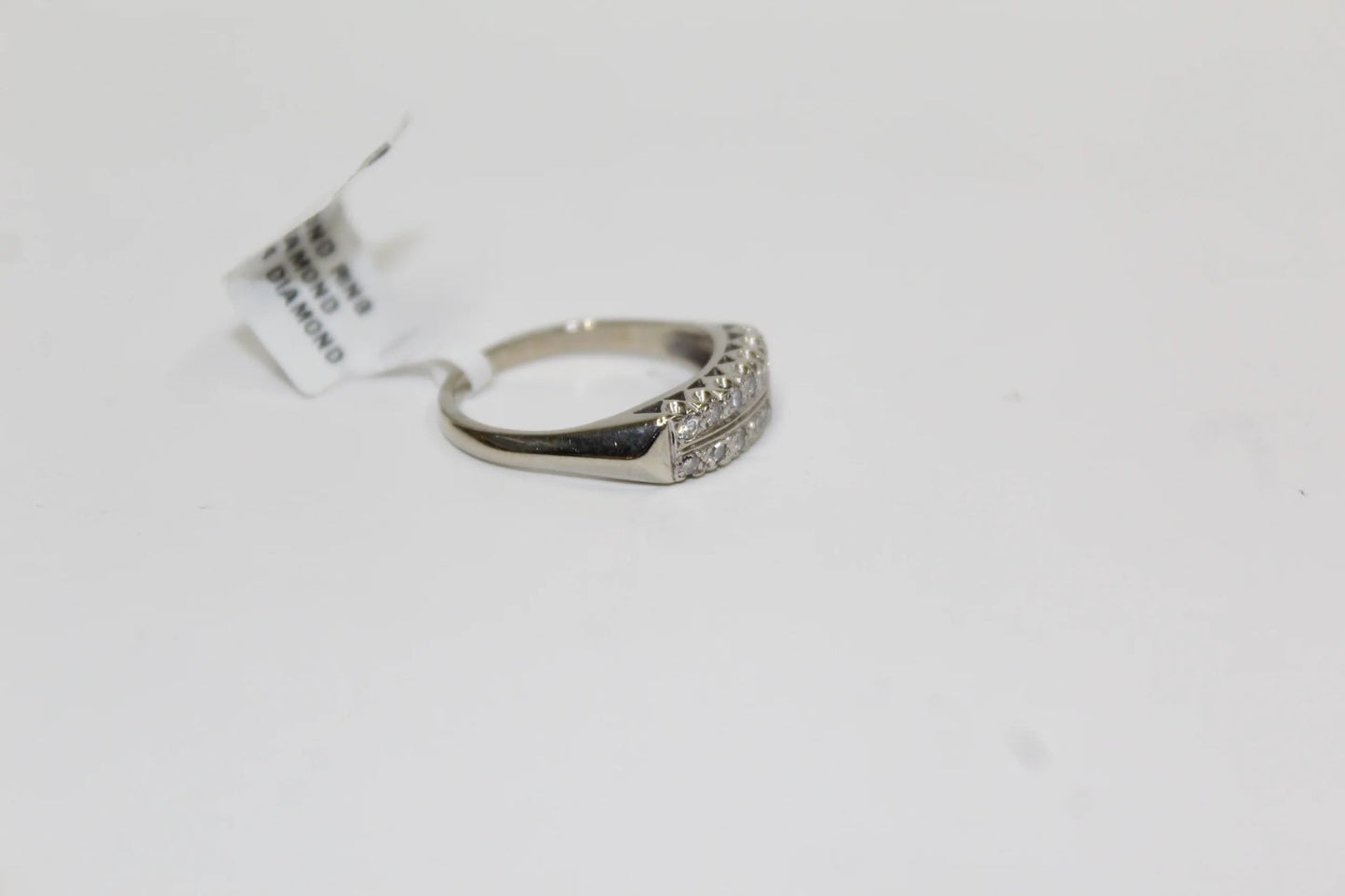 14K White Gold Diamond Two Row Band Ring (Size 6 1/4) Clearance Sale!!