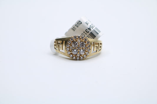 10k Yellow Gold Cluster Illusion Ring W/Cubic Zirconium (Size 9 1/2)