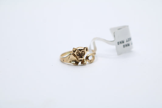 10k Yellow Gold Monkey Ring (Size 6)
