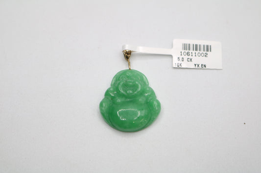 10K Yellow Gold Buddha Jade Charm (7.7 Grams)