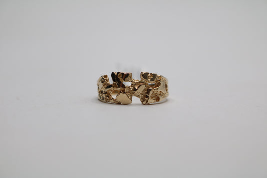 10k Yellow Gold Nugget Style Ring (Size 9)
