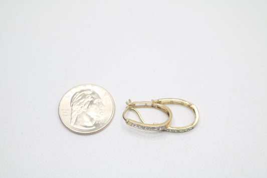 10K Yellow Gold Lever Style Diamond Earrings (2.1 Grams)