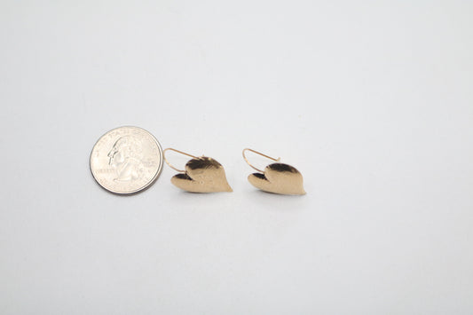 14K Yellow Gold Heart Earrings (1.3 Grams)