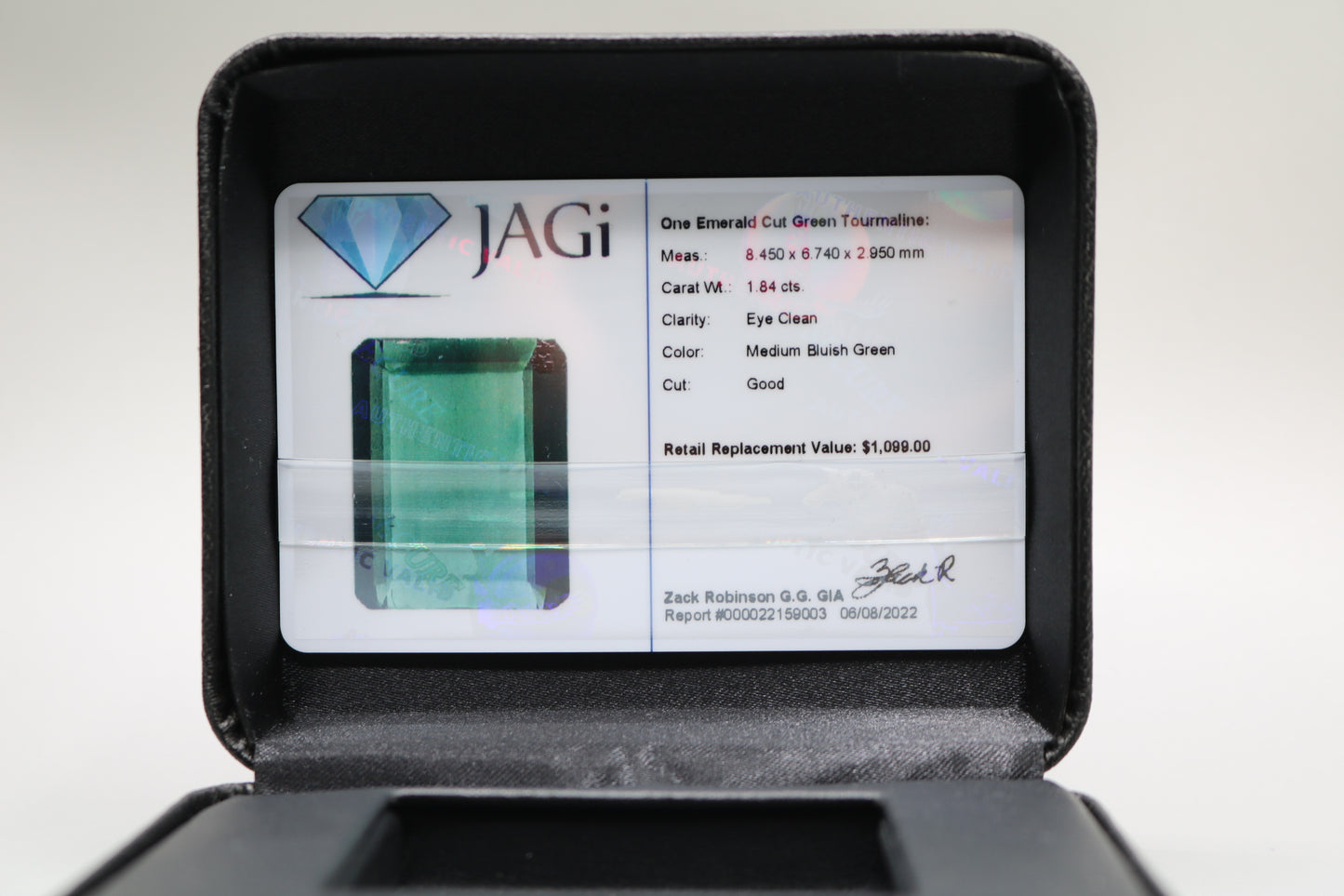 Emerald Cut Green Tourmaline (1.84 cts)