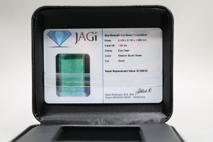 Emerald Cut Green Tourmaline (1.84 cts)