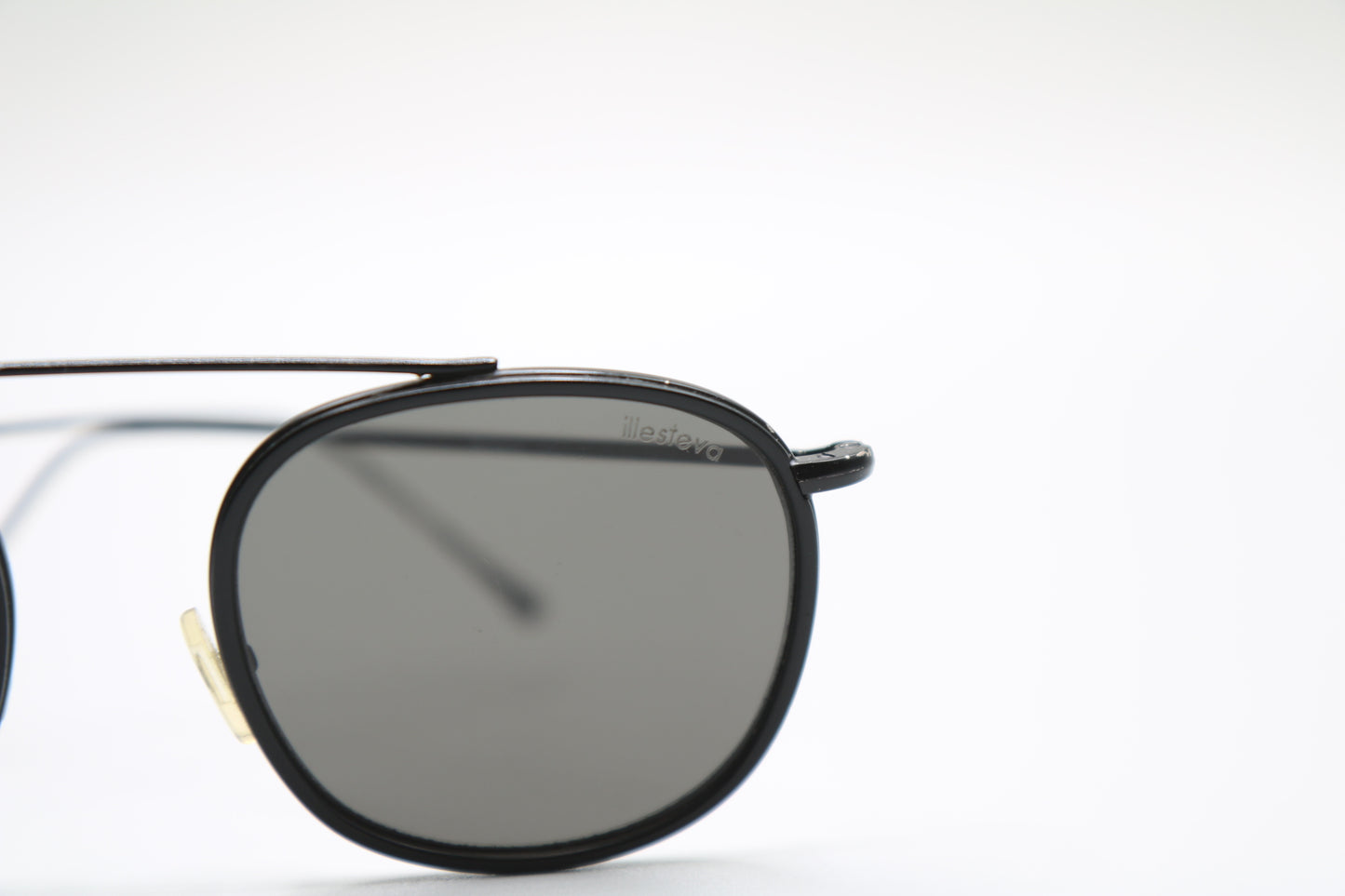 Illesteva C6 Mykonos Ace Black Single Bridge Sunglasses