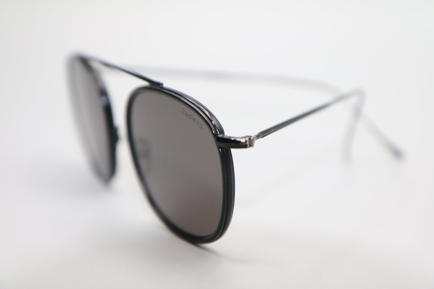 Illesteva C6 Mykonos Ace Black Single Bridge Sunglasses